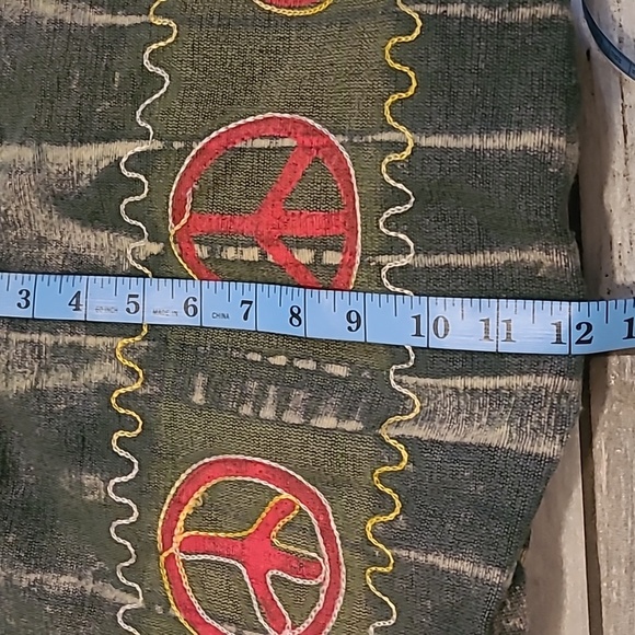 Rising International Green Bohemian Bag Peace Embroidered Crossbody Slingbag - Picture 12 of 14